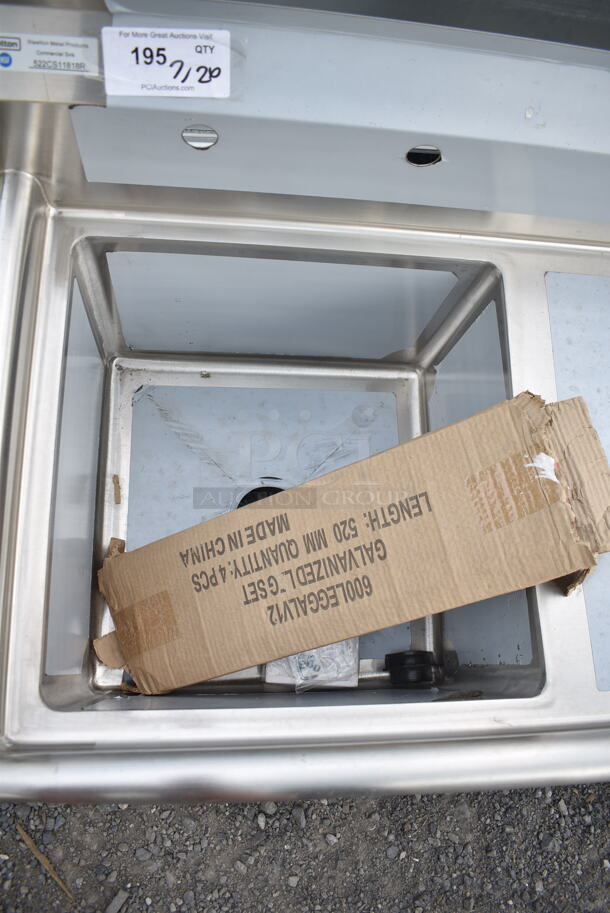 BRAND NEW SCRATCH AND DENT! Steelton 522CS11818R 38 3/4" 18-Gauge Stainless Steel One Compartment Commercial Sink with Right Drainboard - 18" x 18" x 12" Bowl - Image 5 of 7