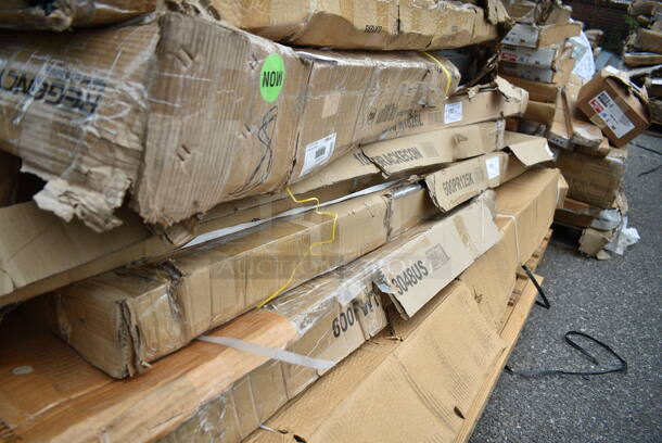 2 BRAND NEW SCRATCH AND DENT! Items; Regency 600PR125K 12 Pan End Load Bun / Sheet Pan Rack - Unassembled and Regency 600FWT3048US 30" x 48" 18-Gauge Stainless Steel Folding Work Table with Removable Undershelf. 2 Times Your Bid! May Be Missing Pieces.  - Image 2 of 4