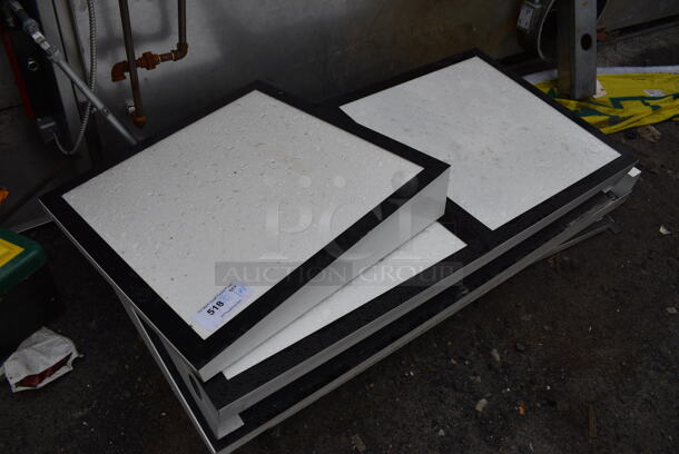 5 White Metal Signs. 49.5x5x24.5, 24.5x5x24.5. 5 Times Your Bid! - Image 1 of 3