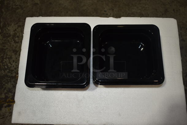 Box of 2 BRAND NEW! Cambro Black Poly 1/6 Size Drop In Bins. 1/6x2 - Image 3 of 7