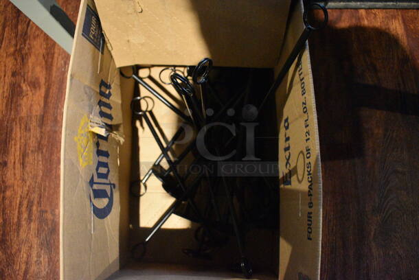 ALL ONE MONEY! Lot of 2 Bins of Black Metal Countertop Table Sign Holders. Includes 2x2x12. (lounge) - Image 3 of 4