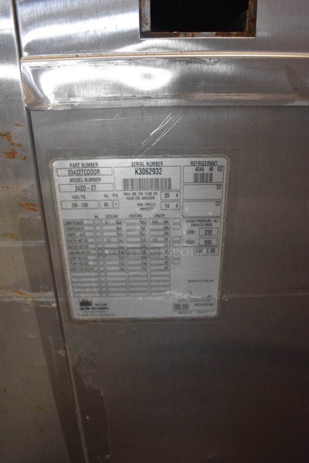 Taylor Model 342D-27 Stainless Steel Commercial Floor Style Air Cooled 2 Flavor Frozen Beverage Machine w/ Drink Mixer Attachment on Commercial Casters. Missing Pieces. 208-230 Volts, 1 Phase. 26x34x60 - Image 9 of 9