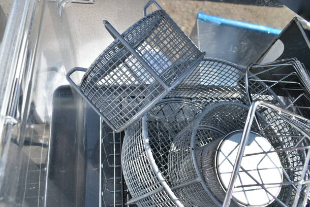 Black Poly 2 Tier Cart w/ Contents including Metal Wire Bins. - Image 3 of 12