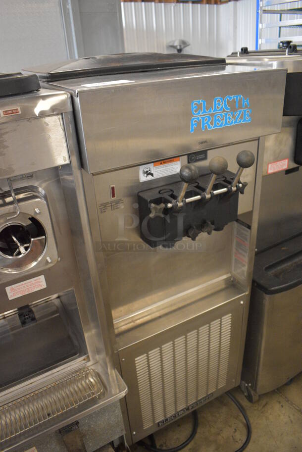 Electro Freeze Model SL500-232 Stainless Steel Commercial Floor Style Air Cooled 2 Flavor w/ Twist Soft Serve Ice Cream Machine on Commercial Casters. 208-230 Volts, 3 Phase. 22x34x60 - Image 3 of 7