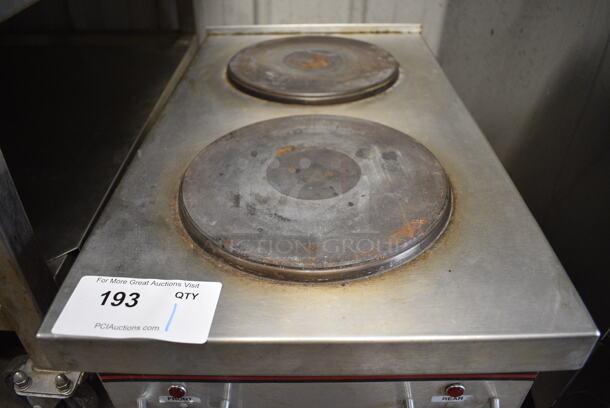 APW Wyott Stainless Steel Commercial Electric Powered 2 Burner Hot Plate Range. 208-240 Volts, 1 Phase. 14x24x15 - Image 2 of 5