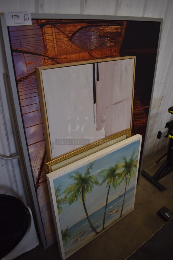 6 Various Pictures / Signs. Includes 55.5x1x39.5. 6 Times Your Bid!