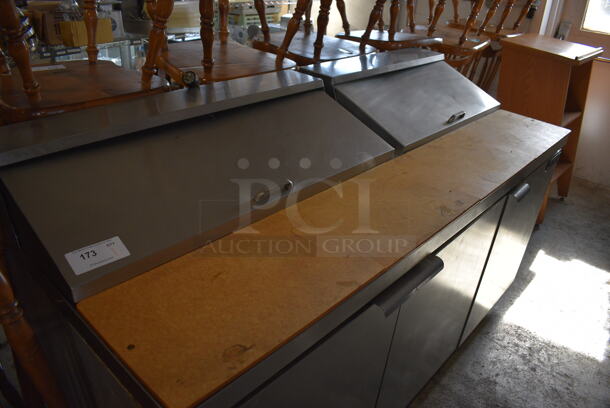 Continental SW72-16 Stainless Steel Commercial Sandwich Salad Prep Table Bain Marie Mega Top on Commercial Casters. 115 Volts, 1 Phase. 72x31x43. Tested and Working! - Image 3 of 10