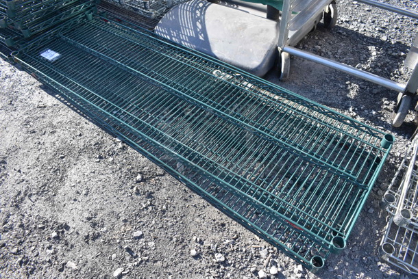 ALL ONE MONEY! Lot of 3 Metro Green Finish Wire Shelves. 60x18x1.5 - Image 1 of 3