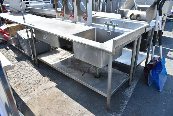 Stainless Steel Table w/ Sink Basin, Faucet, Handles, Drawer and Under Shelf.  - Image 1 of 6