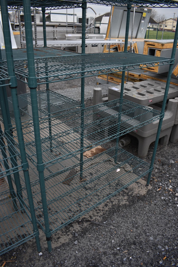 Metro Green Finish 5 Tier Shelving Unit. BUYER MUST DISMANTLE. PCI CANNOT DISMANTLE FOR SHIPPING. PLEASE CONSIDER FREIGHT CHARGES. 42x18x75 - Image 3 of 3