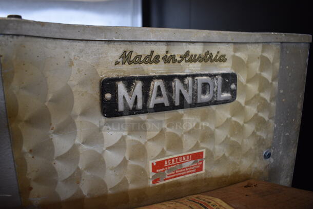 Mandl Metal Commercial Floor Style Dough Sheeter on Commercial Casters. 250 Volts, 1 Phase. 42x26x56 - Image 3 of 7