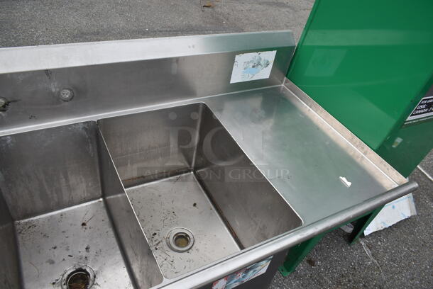 Power Soak Stainless Steel Commercial 3 Bay Sink w/ Dual Drain Boards. Bays 40x28, 15x28, 18.5x28. Drain Boards 16x30
 - Image 5 of 6