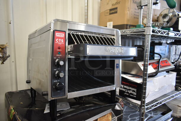BRAND NEW SCRATCH AND DENT! 2023 Waring CTS1000B Stainless Steel Commercial Countertop Conveyor Toaster Oven. 208 Volts, 1 Phase. Tested and Working! - Image 2 of 8