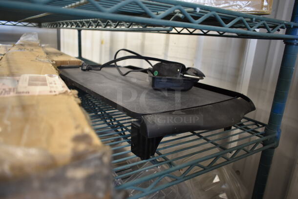 ALL ONE MONEY! Lot of Various Items on Shelving Unit Including Dough Bin, Drop In Bin Lids, Metal Stock Pot and Electric Griddle. Does Not Include Shelving Unit. - Image 9 of 9