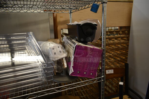 ALL ONE MONEY! Two Tier Lot of Various Items Including Poly Hot Dog Roller Dome Covers and Bar Topping Rail. - Image 2 of 4
