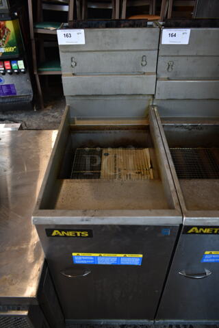 2020 Anets 45AS Stainless Steel Commercial Floor Style Natural Gas Powered Deep Fat Fryer. 122,000 BTU.