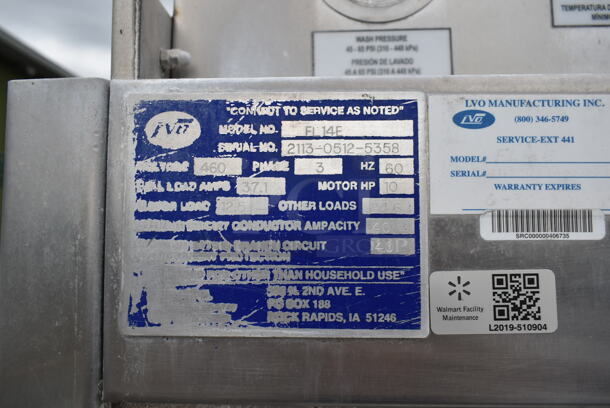 LVO FL14E Stainless Steel Commercial Floor Style Pot / Pan Washer. 460 Volts, 3 Phase. - Image 8 of 11