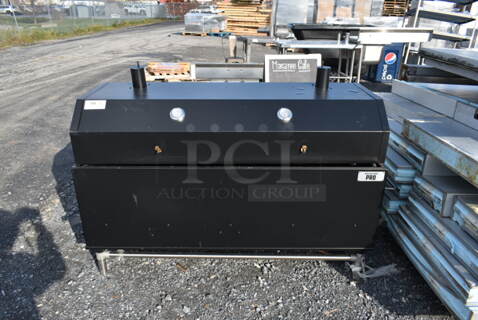 LIKE NEW! Backyard Pro Metal Commercial Outdoor Grill. Comes w/ 4 Commercial Casters. 