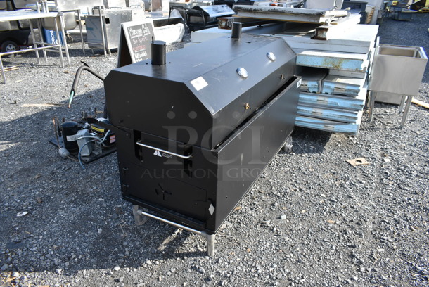 LIKE NEW! Backyard Pro Metal Commercial Outdoor Grill. Comes w/ 4 Commercial Casters.  - Image 2 of 5