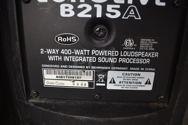 2 Eurolive B215A 2-Way 400 Watt Loudspeaker With Integrated Sound Processor. 2 Times Your Bid!  - Image 5 of 5