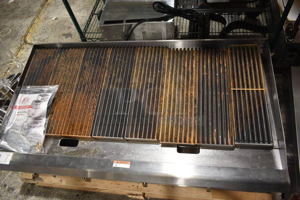 Cooking Performance Group CPG 351CRCPG48NL Stainless Steel Commercial Countertop Natural Gas Powered Charbroiler Grill. 160,000 BTU.  - Image 2 of 4