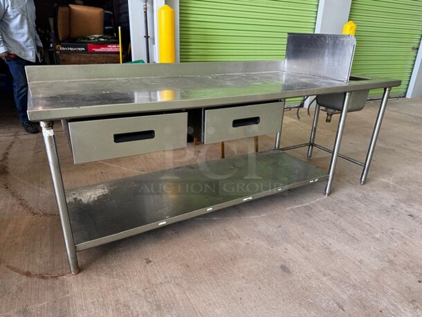 8Ft Work table & Hand Sink 96X30X35 - Image 3 of 3