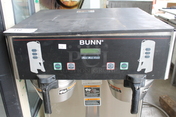 2017 Bunn DUAL TF DBC Stainless Steel Commercial Countertop Double Coffee Machine w/ Hot Water Dispenser and 2 Metal Brew Baskets. 120/240 Volts, 1 Phase. - Image 2 of 5