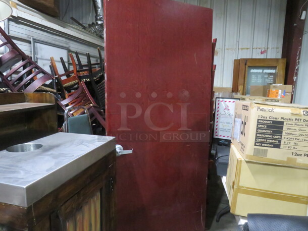 One Wooden Door In A Cherry Finish With Handles. 35.5X83.5 - Image 1 of 3