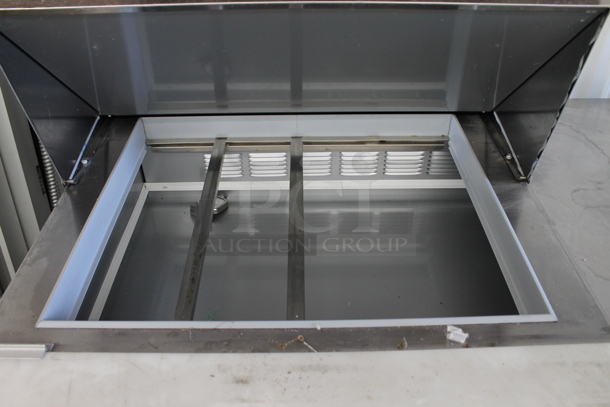 Beverage Air SPE48HC-12M Stainless Steel Commercial Sandwich Salad Prep Table Bain Marie Mega Top on Commercial Casters. 115 Volts, 1 Phase. Tested and Working! - Image 2 of 8