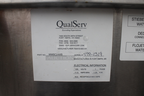 QualServ Stainless Steel Commercial Single Bay Portable Sink w/ Faucet and Handles on Commercial Casters. Bay 12.5x10.5x5 - Image 8 of 9