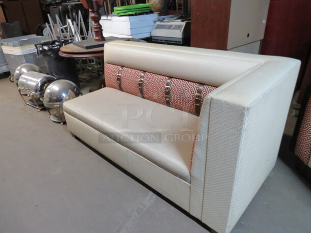 One AWESOME Beige Color Cushioned Booth With Back And Right Side 72X32X32 - Image 3 of 5