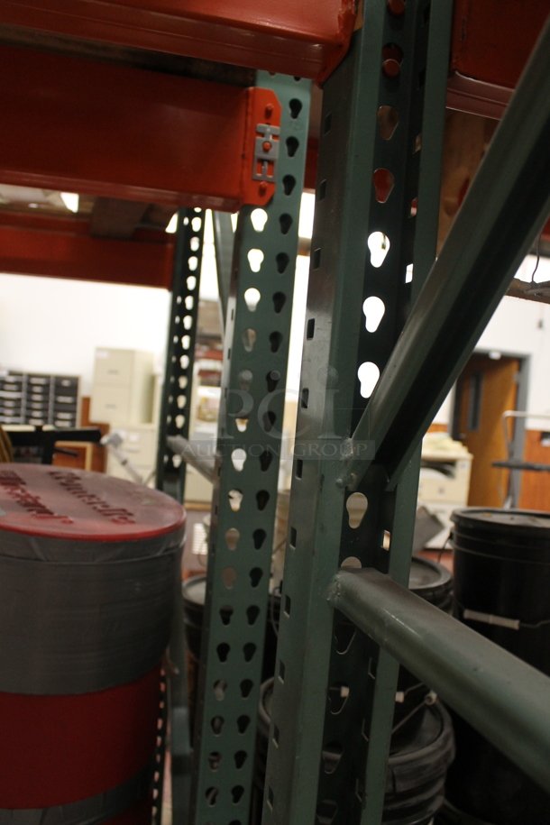 ALL ONE MONEY! Lot of Orange and Green Metal Pallet Racking. Does Not Include Contents. BUYER MUST REMOVE. - Image 5 of 6