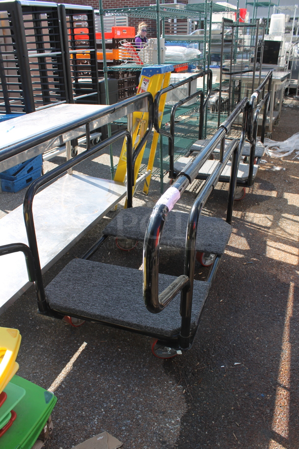 Black Metal Flat Cart on Commercial Casters. - Image 3 of 4