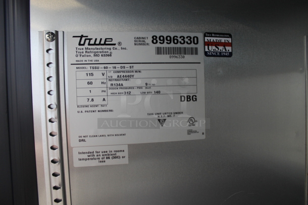 2017 True TSSU-60-16-DS-ST Stainless Steel Commercial Dual Side Prep Table Bain Marie w/ 2 Cutting Boards on Commercial Casters. 115 Volts, 1 Phase. Tested and Working! - Image 5 of 6