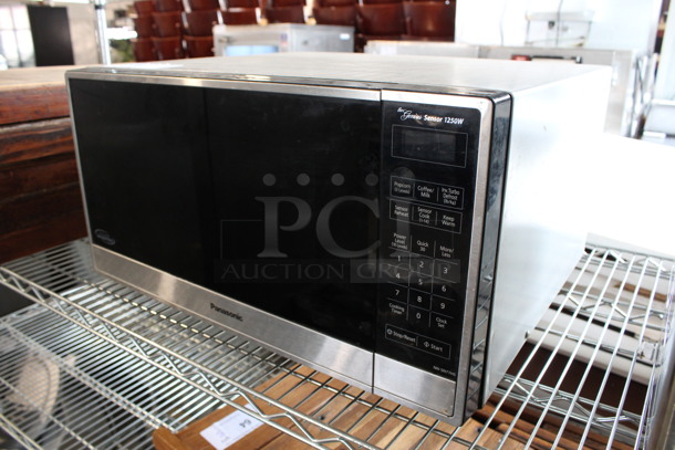 Panasonic Chrome Finish Countertop Microwave Oven w/ Plate. 22x18x12 - Image 4 of 5