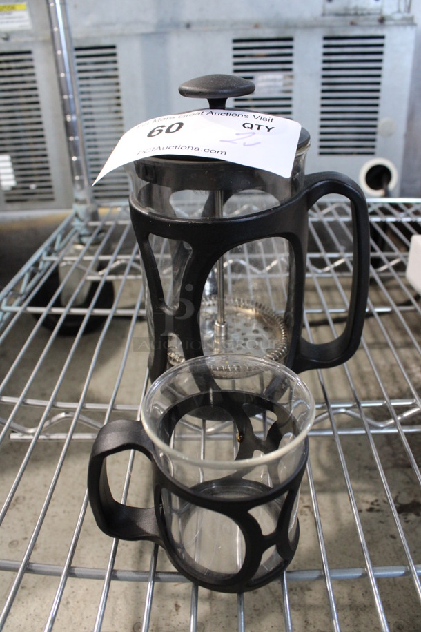 2 Various Metal and Poly Items; French Press and Mug. 4x2.5x3.5, 5.5x4x7. 2 Times Your Bid!  - Image 1 of 3