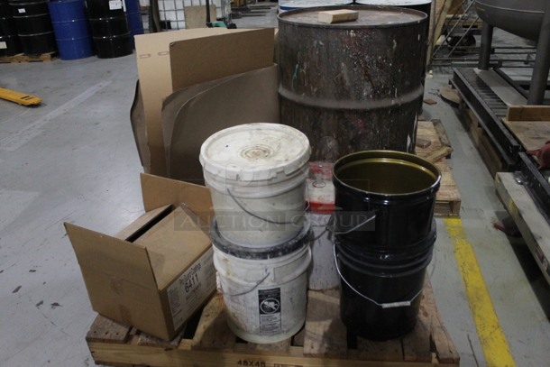 ALL ONE MONEY! TWO PALLET LOT of Buckets; Epoxy Crack Filler, Stainkill White, Better Almond. BUYER MUST REMOVE. - Image 1 of 8