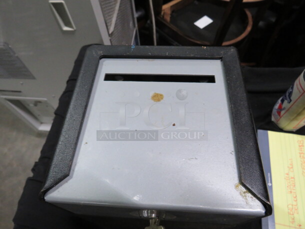 One Metal Night Deposit Box With Key. 6X6X11.5 - Image 2 of 3