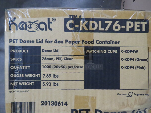 One Box Of Karat 4oz Dome Lid.  - Image 1 of 1