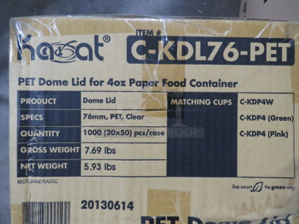 One Box Of Karat 4oz Dome Lid. 