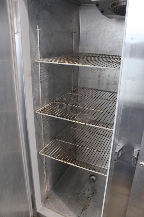 Continental Model 2R Stainless Steel Commercial 2 Door Reach In Cooler w/ Poly Coated Racks on Commercial Casters. 115 Volts, 1 Phase. 52.5x37x82. Tested and Working! - Image 5 of 7