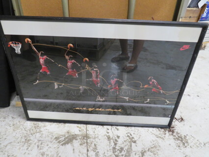 One 37X25 Framed Michael Jordan Picture.