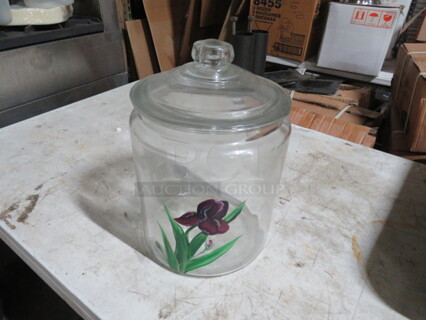 Glass Jar With Lid. Assorted Designs. 6XBID