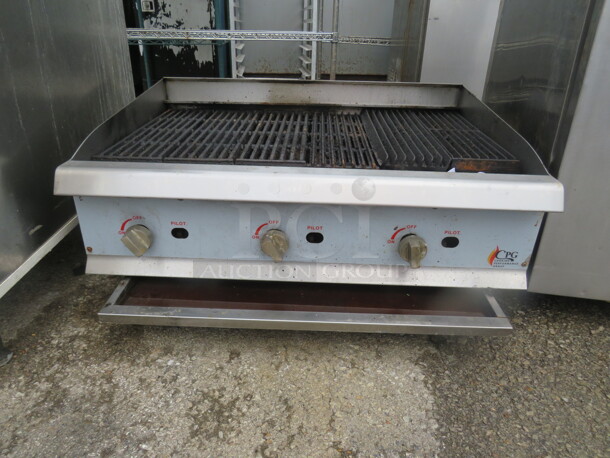 One CPG Natural Gas Charbroiler. 36X27X16. Unable To Test. - Image 1 of 2