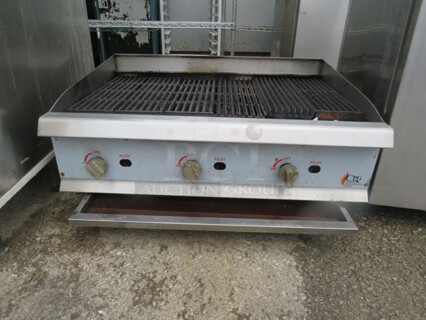 One CPG Natural Gas Charbroiler. 36X27X16. Unable To Test.
