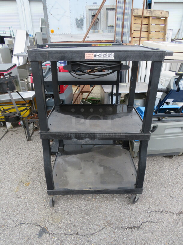 One 3 Shelf Poly Utility Cart On Casters. 35X27X49 - Image 1 of 1