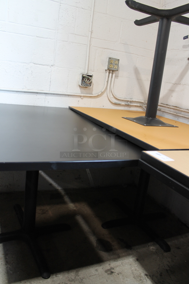 3 Black Dining Height Table on Black Metal Table Base. 3 Times Your Bid! - Image 5 of 5