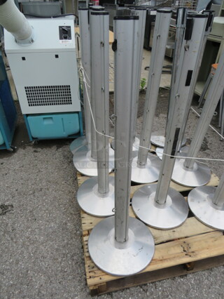 Assorted Beltrac Crowd Control Poles. 2XBID