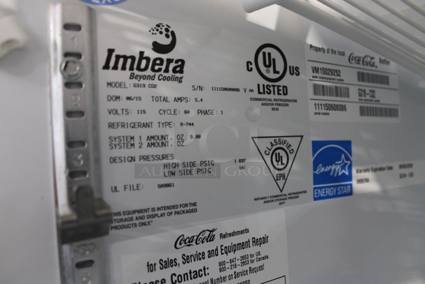 Imbera G319 CO2 ENERGY STAR Metal Commercial Single Door Reach In Cooler w/ Poly Coated Racks and Drink Sliders. 115 Volts, 1 Phase. Tested and Powers On But Does Not Get Cold - Image 5 of 5