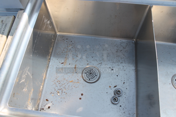 Stainless Steel Commercial 2 Bay Sink w/ Right Side Drain Board. Bays 24x24. Drain Board 22.5x25.5 - Image 5 of 7